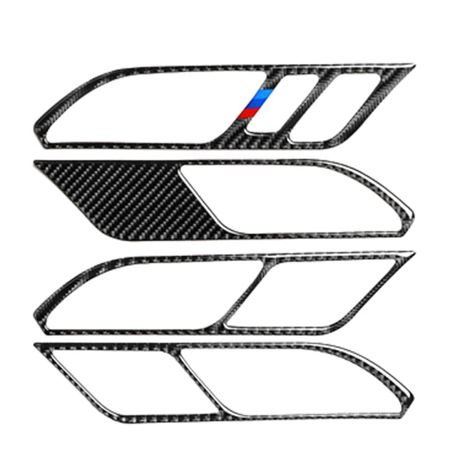 Car Carbon Fiber Inner Door Handle 3-color Decorative Sticker for BMW G01 X3 2018-2020 / G02 X4 2019-2020, Left Drive, Inner Door Handle 3-color