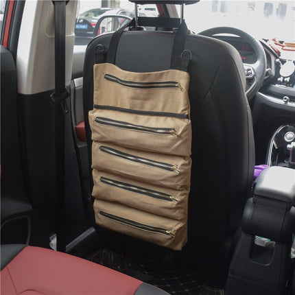 Car Auto Multi-function Canvas Storage Bag Portable Tool Bag Hanging Pocket Bag, Multi-function Army Green, Multi-function Black, Multi-function Khaki