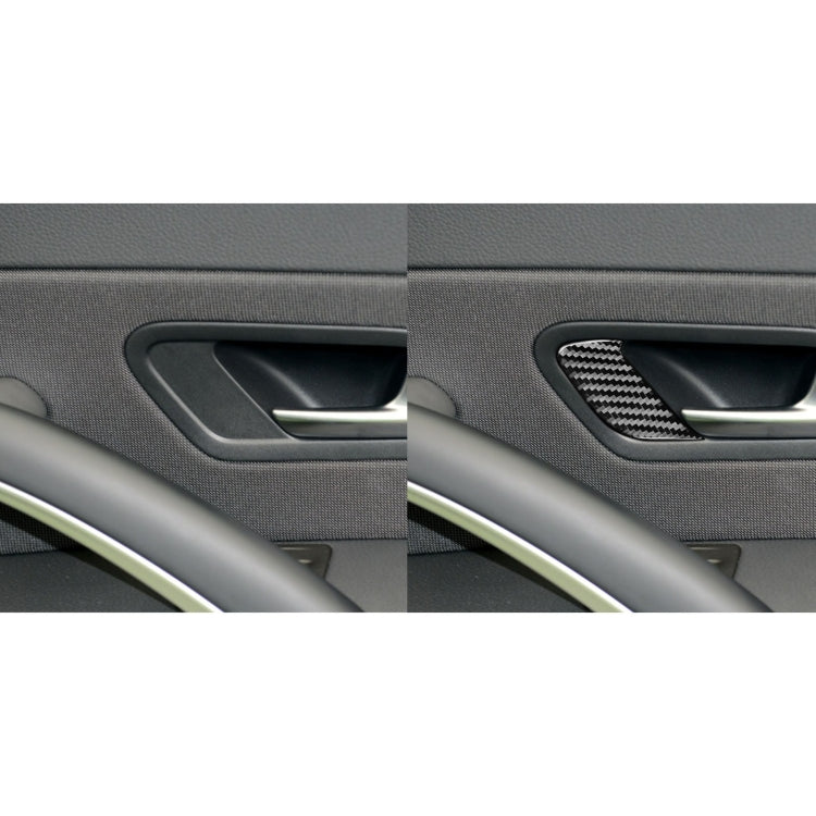 2 PCS / Set Carbon Fiber Car Door Lock Frame Decorative Sticker for Volkswagen Scirocco 2009-2016,Left Drive