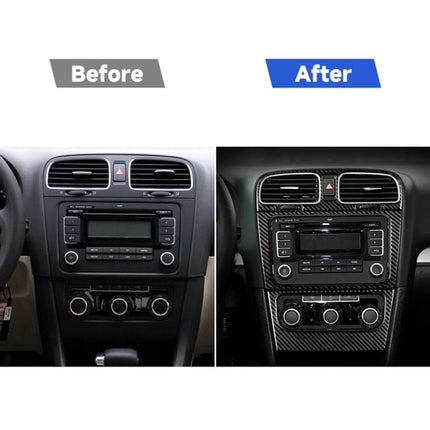 Carbon Fiber Car CD Panel Decorative Sticker for Volkswagen Golf 6 2008-2012, CD Panel