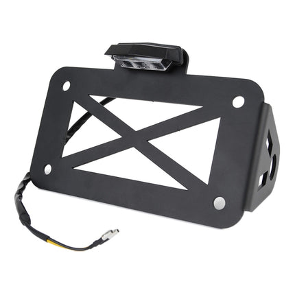 Motorcycle American Cruise Retro License Plate Holder with Light