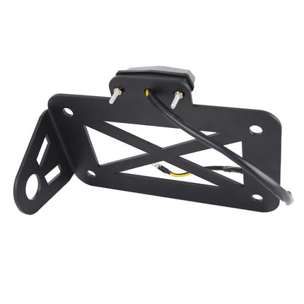 Motorcycle American Cruise Retro License Plate Holder with Light