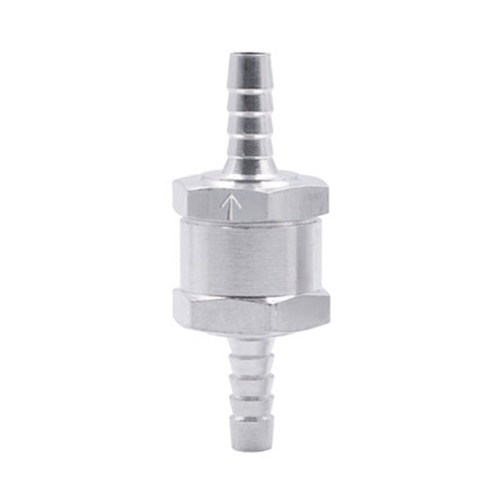 Car 6mm Aluminium Alloy Fuel Petrol One Way Non Return Check Valve, 6mm Silver