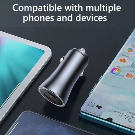 PD 20W Aluminum Alloy Dual Interface Car Fast Charger
