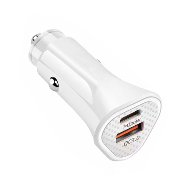 PD + QC3.0 Car 2 in 1 Triangle Fast Charger Car Cigarette Lighter, Car Triangle Charger