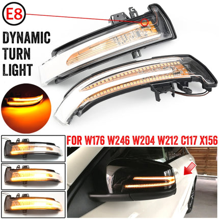 1 Pair For Mercedes-Benz A Class W176 2013-2017 Car Dynamic LED Turn Signal Light Rearview Mirror Flasher Water Blinker
