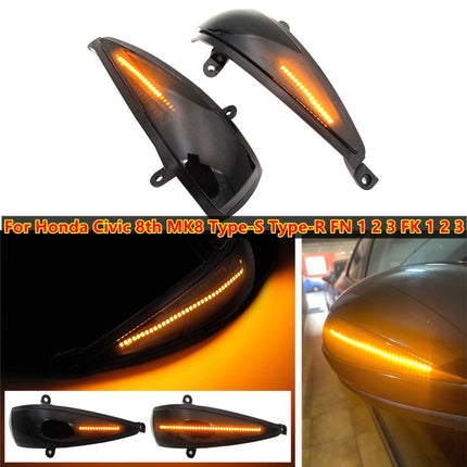 1 Pair For Honda Civic 2006-2011 Car Dynamic LED Turn Signal Light Rearview Mirror Flasher Water Blinker, For Honda Civic 2006-2011