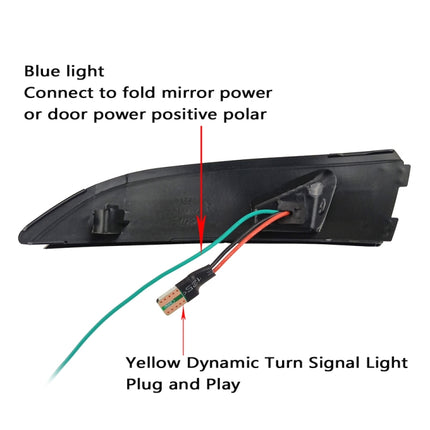 1 Pair For Ford Fiesta 2008-2017 Car Dynamic LED Turn Signal Light Rearview Mirror Flasher Water Blinker, For Ford Fiesta 2008-2017 (Transparent Black)