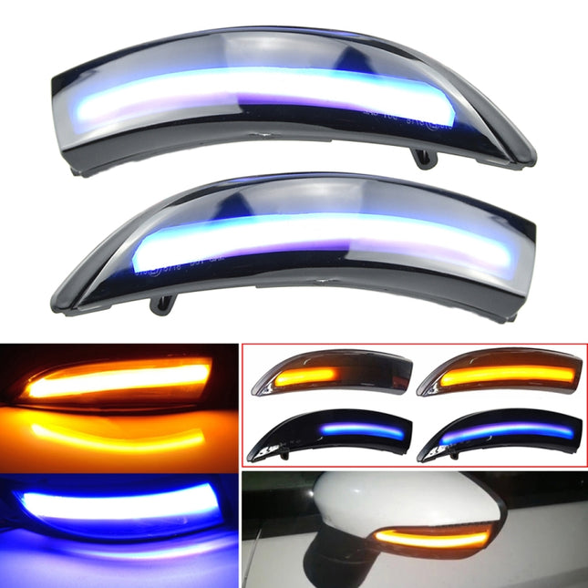 1 Pair For Ford Fiesta 2008-2017 Car Dynamic LED Turn Signal Light Rearview Mirror Flasher Water Blinker, For Ford Fiesta 2008-2017  (Blue)