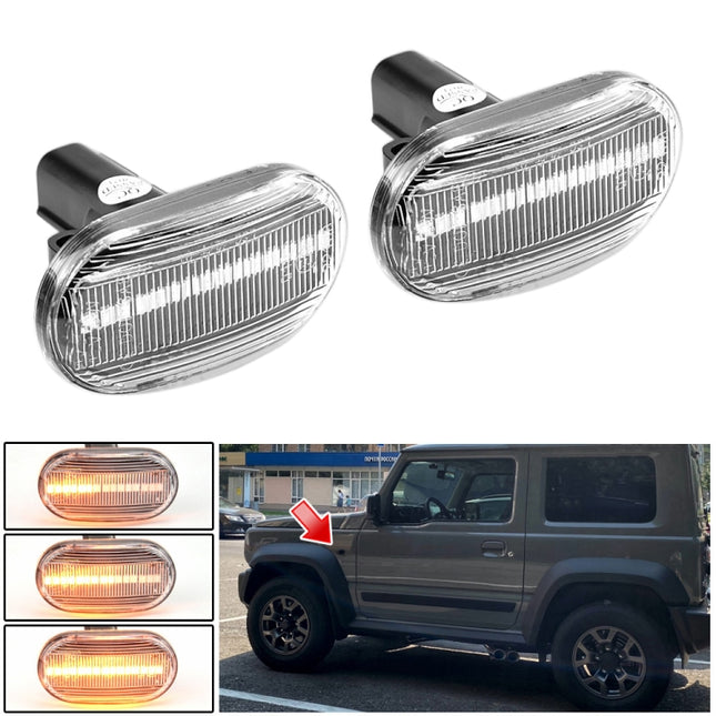 2pcs For Suzuki Jimny JB64W 2018/07- Car Dynamic LED Fender Side Light, For Suzuki Jimny JB64W 2018/07- (Transparent), For Suzuki Jimny JB64W 2018/07- (Transparent Black)