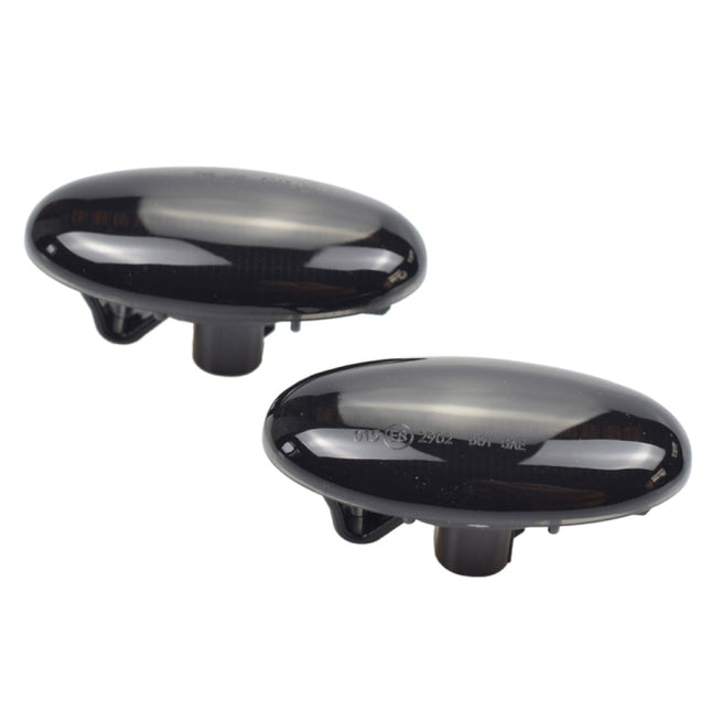 2pcs For Mazda 2 DY 2003-2007 Car Dynamic LED Fender Side Light, For Mazda 2 DY 2003-2007 (Transparent Black)