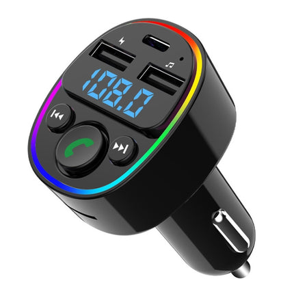 Car Bluetooth MP3 Player Audio FM Transmitter with Ambient Light, MP3 Player
