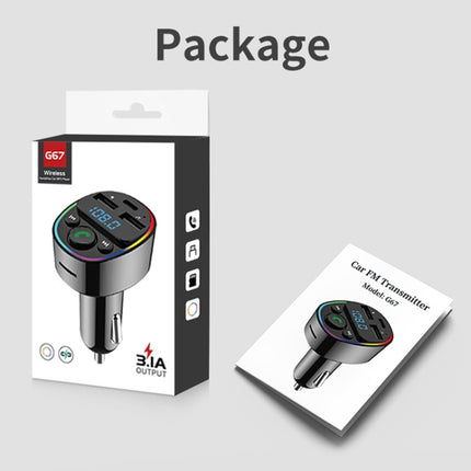 Car Bluetooth MP3 Player Audio FM Transmitter with Ambient Light, MP3 Player