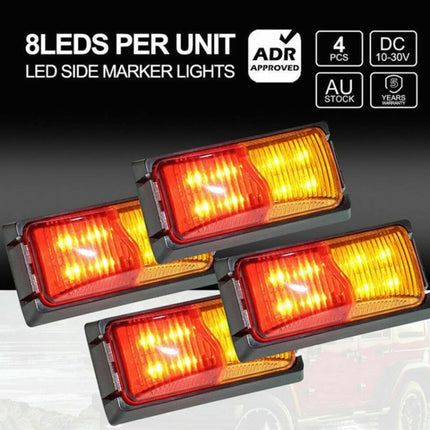 4pcs MK-049 Truck 8LEDs Double Color Side Marker Light, MK-049