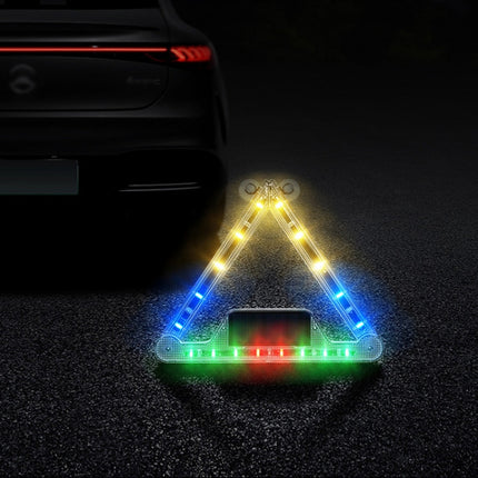 Car Triangular Light Warning Sign Solar Charging Strobe Emergency Ranger Light