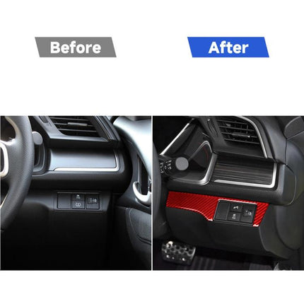 Car Carbon Fiber Headlight Switch Panel Decorative Sticker for Honda Tenth Generation Civic 2016-2019, Right Drive, Headlight Switch Right Drive