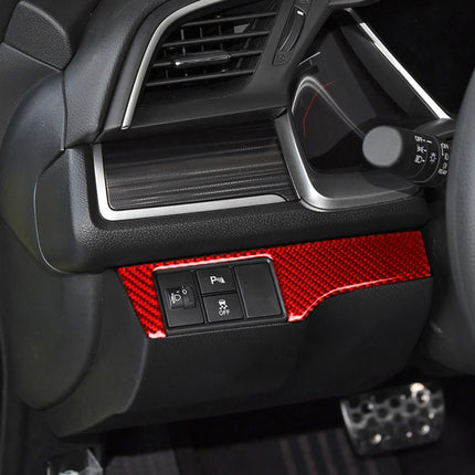 Car Carbon Fiber Headlight Switch Panel Decorative Sticker for Honda Tenth Generation Civic 2016-2019, Left Drive, Headlight Switch Left Drive