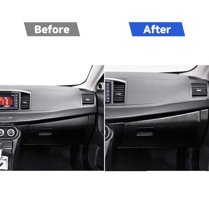 Car Carbon Fiber Passenger Side Glove Box Decorative Sticker for Mitsubishi Lancer EVO 2008-2015, Left Drive, Passenger Side Glove Box, Left Drive