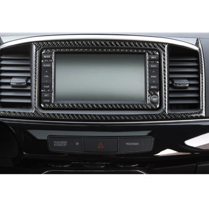 2 PCS Car Carbon Fiber Navigation System Display Decorative Sticker for Mitsubishi Lancer EVO 2008-2015, Left and Right Drive Universal