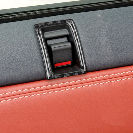 2 PCS Car Carbon Fiber Left and Right Door Lock Decorative Sticker for Nissan GTR R35 2008-2020, Left and Right Drive Universal, Door Lock