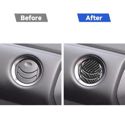 5 PCS Car Carbon Fiber Central Air Outlet Decorative Sticker for Nissan GTR R35 2008-2016, Left and Right Drive Universal, Central Air Outlet