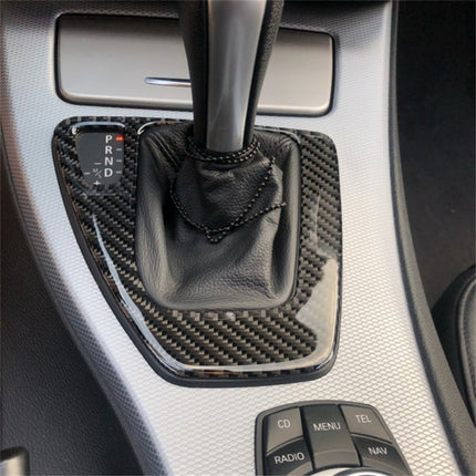 Carbon Fiber Car Left Driving Gear Panel Decorative Sticker for BMW E90 / E92 2005-2012, Suitable for Left Driving, Left Driving Gear Panel