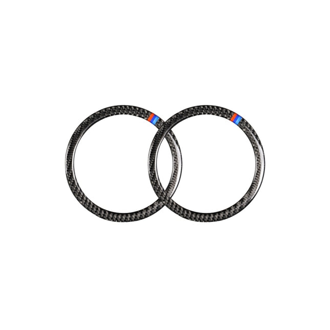 Three Color Carbon Fiber Car Horn Circle Decorative Sticker for BMW E90 / E84 / 320i / 325i