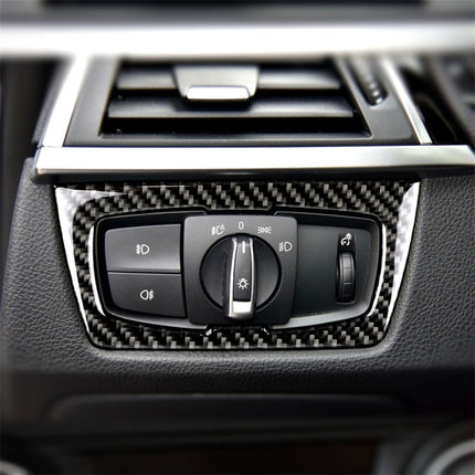 Carbon Fiber Car Headlight Switch Decorative Sticker for BMW F30 2013-2017 / F34 2013-2017, Headlight  Switch