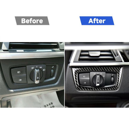 Carbon Fiber Car Headlight Switch Decorative Sticker for BMW F30 2013-2017 / F34 2013-2017, Headlight  Switch