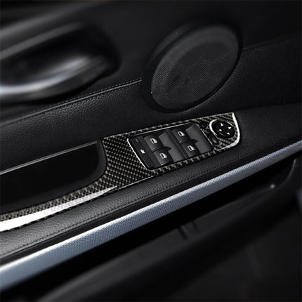 4 PCS Carbon Fiber Car Left Driving Lifting Panel Decorative Sticker with Folding for BMW E90 / 320i / 325i, Diameter: 35.8cm, Diameter: 35.8cm