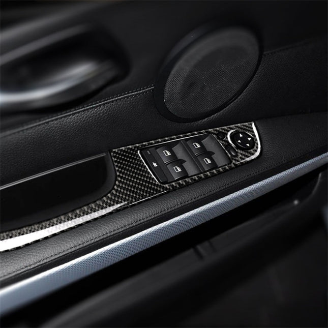 4 PCS Carbon Fiber Car Left Driving Lifting Panel Decorative Sticker with Folding for BMW E90 / 320i / 325i, Diameter: 35.8cm, Diameter: 35.8cm