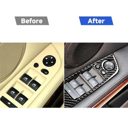 4 PCS Carbon Fiber Car Left Driving Lifting Panel Decorative Sticker with Folding for BMW E90 / 320i / 325i, Diameter: 35.8cm, Diameter: 35.8cm