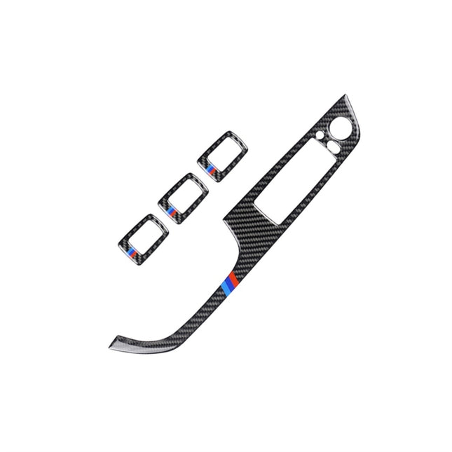 4 PCS Three Color Carbon Fiber Car Left Driving Lifting Panel Decorative Sticker with Folding for BMW E90 / 320i / 325i, Diameter: 37.8cm, Diameter: 37.8cm(Three Color)