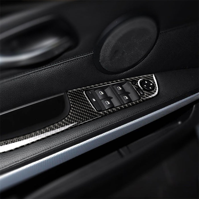 4 PCS Carbon Fiber Car Left Driving Lifting Panel Decorative Sticker with Folding for BMW E90 / 320i / 325i, Diameter: 37.8cm, Diameter: 37.8cm