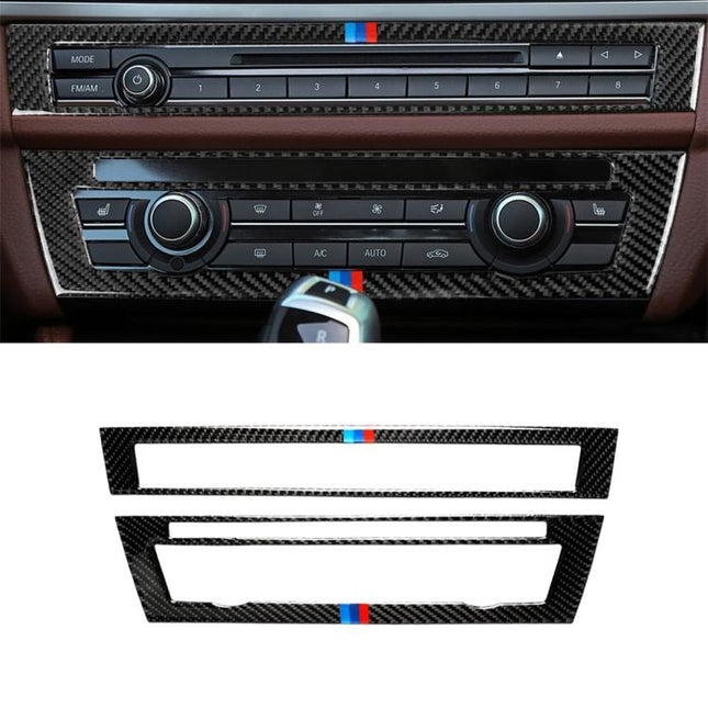Three Color Carbon Fiber Car CD Panel Decorative Sticker for BMW 5 Series F10 2011-2017