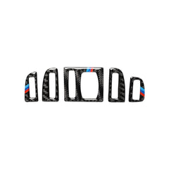 5 PCS Carbon Fiber Car Air Outlet Decorative Sticker for BMW 5 Series F10 2011-2017