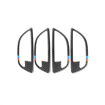 4 PCS Carbon Fiber Car Door Handle Frame Decorative Sticker for BMW 5 Series F10 2011-2017