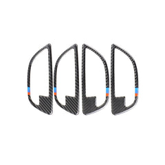 4 PCS Carbon Fiber Car Door Handle Frame Decorative Sticker for BMW 5 Series F10 2011-2017