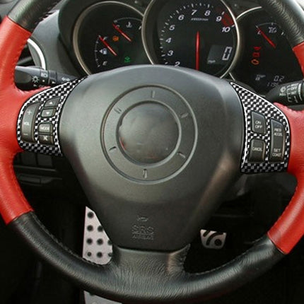 2 PCS Car Carbon Fiber Steering Wheel Decorative Sticker for Mazda RX8 2004-2008, Left and Right Drive Universal, Steering Wheel A
