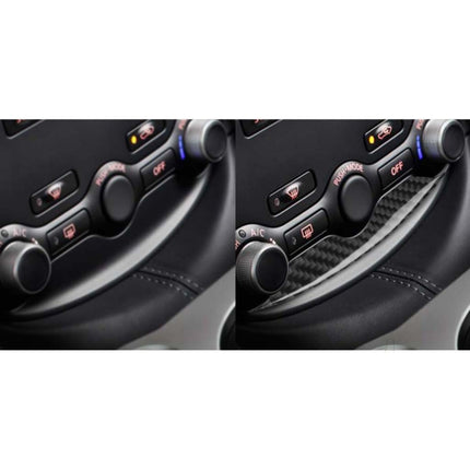 Car Carbon Fiber Air Conditioning Adjustment Decorative Strip for Nissan 370Z Z34 2009-, Left and Right Drive Universal