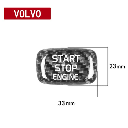 Car Carbon Fiber Engine Start Button Decorative Cover Trim for Volvo V40 2013-2019