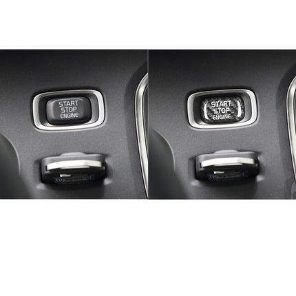 Car Carbon Fiber Engine Start Button Decorative Cover Trim for Volvo V40 2013-2019