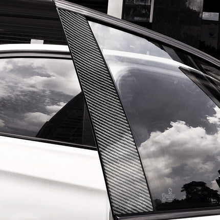 Car Carbon Fiber B Pillar Decorative Sticker for Audi A6 2012-2018, Left and Right Drive Universal