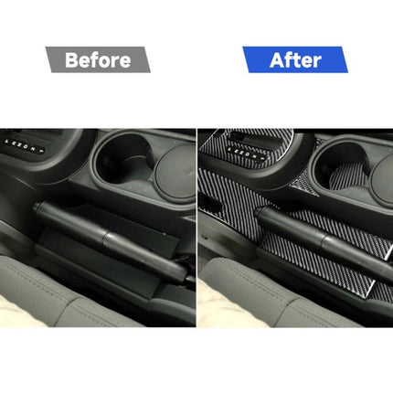 10 in 1 Car Carbon Fiber Gear Console Water Cup Holder Decorative Sticker for Jeep Wrangler JK 2007-2010, Left Drive , Gear Console Water Cup Holder