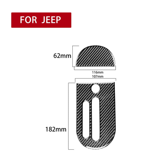 2 in 1 Car Carbon Fiber Gear Decorative Sticker for Jeep Wrangler JK 2007-2010, Left Drive , Gear