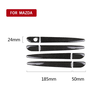 One Set Car Carbon Fiber Outside Door Handle without Smart Hole Decorative Sticker for Mazda CX-5 2017-2018, Right Drive, Outside Door Handle without Smart Hole, Right Drive