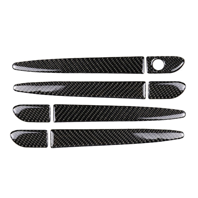 One Set Car Carbon Fiber Outside Door Handle without Smart Hole Decorative Sticker for Mazda CX-5 2017-2018, Left Drive, Outside Door Handle without Smart Hole, Left Drive