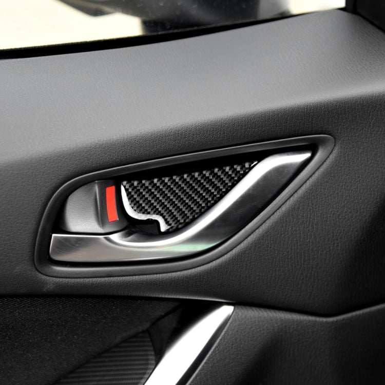 Car Carbon Fiber Inner Door Bowl Decorative Sticker for Mazda, Left and Right Drive Universal