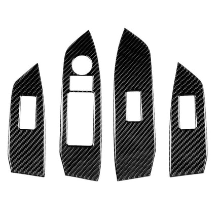 Car Carbon Fiber Window Buttons Panel Decorative Sticker for Mazda CX-5 2017-2018, Right Drive