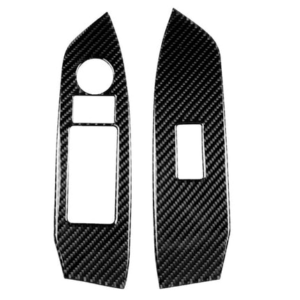Car Carbon Fiber Window Buttons Panel Decorative Sticker for Mazda CX-5 2017-2018, Right Drive